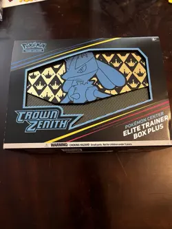 Pokemon Crown Zenith Empty Box Lucario With Coins Dice And Player Guide 820650851872 - Image 1