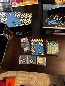 Pokemon Crown Zenith Empty Box Lucario With Coins Dice And Player Guide 820650851872 - Image 2
