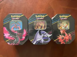 Pokemon TCG: Crown Zenith Tin Set of 3 - Articuno Moltres Zapdos - Sealed - New - Image 1