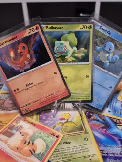 HD COSMOS HOLO SWIRL Starters Set - Pokemon 151 Poster Collection Promo - Image 1