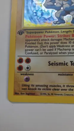 1999 Pokemon Machamp 1st Edition Holo 8/102 Base Set - WOTC - Raw - Image 4