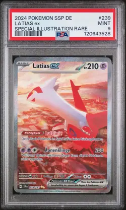 LATIAS EX PSA 9 2024 POKEMON SURGING SPARKS SSP 239/191 DEUTSCH SPECIAL RARE SIR - Image 1