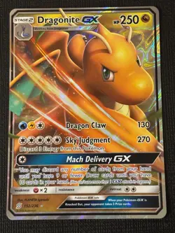 2019 POKEMON SUN & MOON UNIFIED MINDS DRAGONITE GX 152/236 HOLO - Image 1