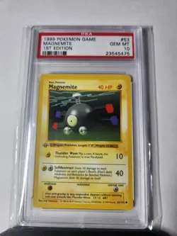 1999 Pokemon Base Set 1ST Edition #53 Magnemite Shadowless PSA 10 - Image 5