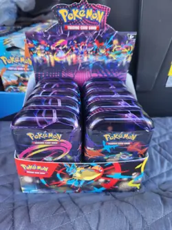 Pokemon Mega Evolutions Destined Rivals Mega Heroes Mini Tin Display (10 Tins) - Image 1