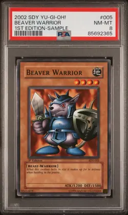 YuGiOh SAMPLE Beaver Warrior Graded PSA 8 N MINT 1st Edition SDY-005 JUDGE PROMO - Image 2