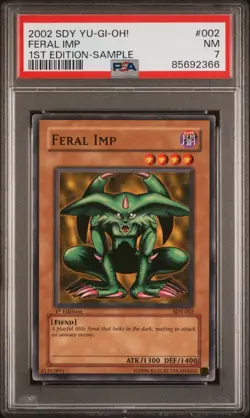 YuGiOh SAMPLE Feral Imp Graded PSA 7 MINT 1st Edition SDY-002 JUDGE Starter Deck - Image 2