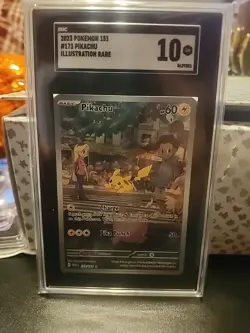 2023 Pokemon TCG Mew 151 Pikachu Full Art Secret Illustration Rare Card 173/165 - Image 1