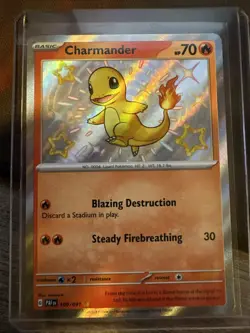 Pokemon TCG Paldean Fates Charmander Holo Card 109/091 Shiny Rare Baby Shiny - Image 1