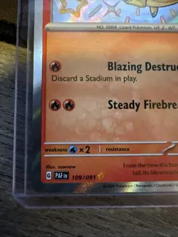 Pokemon TCG Paldean Fates Charmander Holo Card 109/091 Shiny Rare Baby Shiny - Image 3