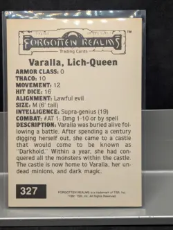 Varalla, Lich-Queen #327 Silver D&D Forgotten Realms Trading Card - Image 2