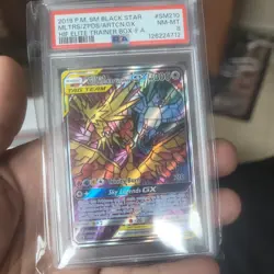 Pokemon TCG Moltres Zapdos Articuno GX SM210 Hidden Fate Promo Card PSA 8 - Image 1