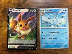 Eevee Evolution Pokemon Card Gift Set - Includes Eevee & Glaceon Ready-to-Gift - Image 1