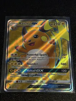 Pokemon Raichu GX SM90 Promo Full Art Holo Card Near Mint Black Star - Image 1