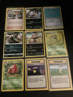 Vintage Lot 9 Cards Non Holos Pokemon Breeder, Item Finder And More - Image 1