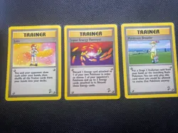 Pokemon Base Set 2 Trainer Cards Lot Lass, Super Energy Removal, Pokemon Breeder - Image 1