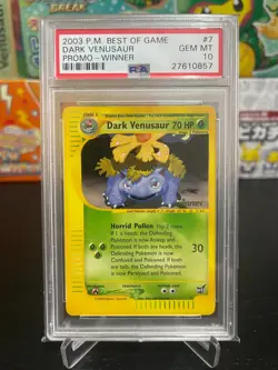 PSA 10 DARK VENUSAUR #7 BEST OF GAME PROMO WINNER POKEMON CARD - Image 1