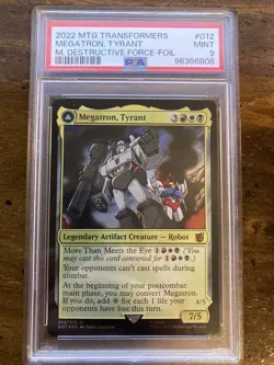 2022 MTG Transformers Megatron, Tyrant FOIL (BOT) Mythic Magic #012 PSA 9 Mint - Image 1