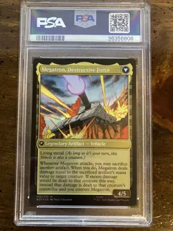 2022 MTG Transformers Megatron, Tyrant FOIL (BOT) Mythic Magic #012 PSA 9 Mint - Image 2