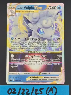 Alolan Vulpix VSTAR - 034/195 - Pokemon TCG: Silver Tempest Ultra Rare Card NM/M - Image 1