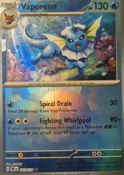 Vaporeon 022/131 (PokeBall Reverse) SV: Prismatic Evolutions Pokemon TCG NM - Image 1
