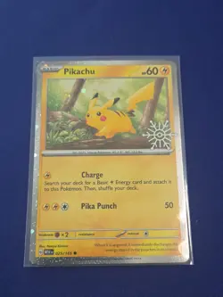 Pokemon TCG Pikachu MEW 25/165 Snowflake Promo 2025 Holiday Advent Calendar - Image 1