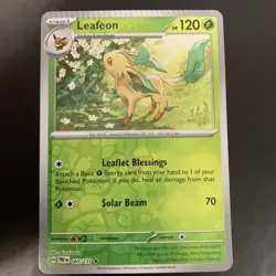 Leafeon Reverse Holo NM 005/131 SV: Prismatic Evolutions Pokemon Crimp Error ! - Image 1