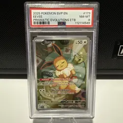 2025 POKEMON SVP EN-SV BLACK STAR PROMO #173 EEVEE PSA 8 - Image 1