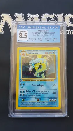 1x Carte Pokemon Leviator 1 edition CGC 8.5 Holo VF 1999 Base Set 2x SUB 9.5 - Image 1