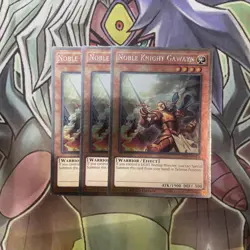 NKRT-EN004 Noble Knight Gawayn Platinum Rare x3 Excellent Condition Yugioh - Image 1