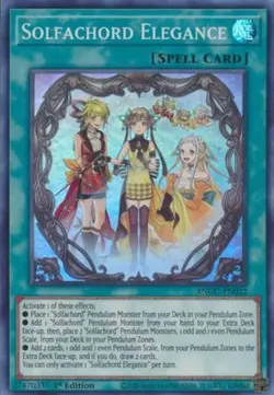 Yugioh! Solfachord Elegance - ANGU-EN022 - Super Rare - 1st Edition Near Mint, E - Image 1