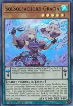 Yugioh! SolSolfachord Gracia - ANGU-EN018 - Super Rare - 1st Edition Near Mint, - Image 1