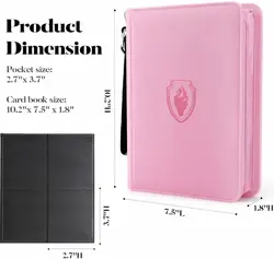 4 Pocket Zip Card Binder, Trading Card Binder for 320 Cards, Portable PU Card... - Image 4