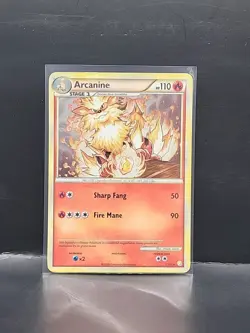Pokemon TCG HeartGold SoulSilver Arcanine Holo Card 1/123 Rare - Image 1