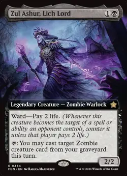 MTG Zul Ashur, Lich Lord Extended Art NM Foundations FDN Magic card - Image 1