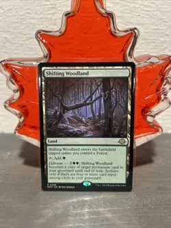 Shifting Woodland Magic the Gathering Card Land Rare 2023 - Image 1