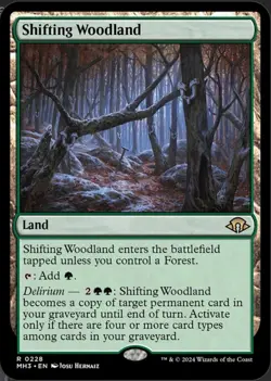 Shifting Woodland Magic the Gathering Card Land Rare 2023 - Image 2