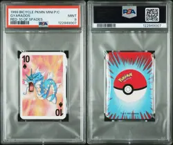Gyarados Pokemon Playing Card Poker Mini Bicycle Spades 1999 Nintendo WOTC PSA 9 - Image 3