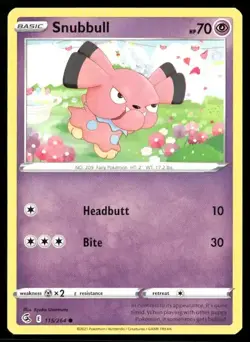 2021 Fusion Strike Set Pokemon Card 115 Snubbull NM - Image 1