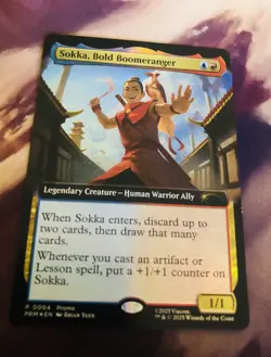 MTG MagicCon Atlanta EXCLUSIVE Promo Sokka, Bold Boomeranger Foil Avatar - Magic - Image 1