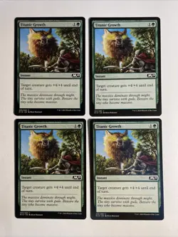 4x Mtg Core Set 2019 M19 Titanic Growth NM Magic The Gathering - Image 1