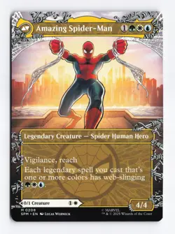 Peter Parker / Amazing Spider-Man (Borderless) #208 Mythic Rare - MTG SPM - Image 2