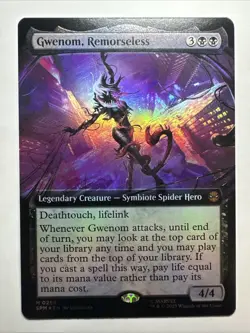 Gwenom, Remorseless (Extended Art) Marvel's Spider-Man Foil 2025 MTG card NM - Image 1