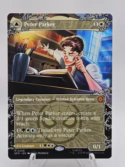 Borderless Peter Parker Amazing Spider-Man MTG Magic the Gathering 0208 Regular - Image 1