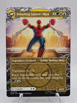 Borderless Peter Parker Amazing Spider-Man MTG Magic the Gathering 0208 Regular - Image 2