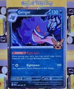Pokemon Gengar Trick or Trade BOOster 057/091 Cosmos Holo Swirl NM - Image 1