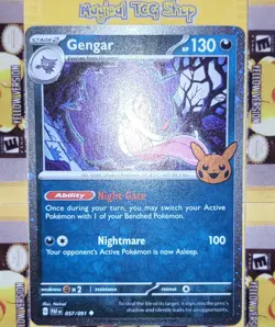 Pokemon Gengar Trick or Trade BOOster 057/091 Cosmos Holo Swirl NM - Image 5