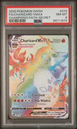 Pokemon Charizard VMAX Full Art 2020 Champion's Path #074 PSA 8 NM-MT - Image 1
