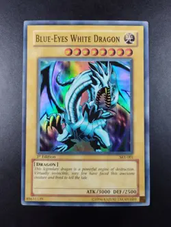 YUGIOH 2004 | BLUE-EYES WHITE DRAGON | SKE-001 | 1ST | HOLOBLEED FOIL MISPRINT - Image 1