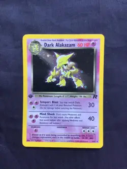 Pokemon Cards: Team Rocket 1st Edition Rare Holo: Dark Alakazam 1/82 - Image 1